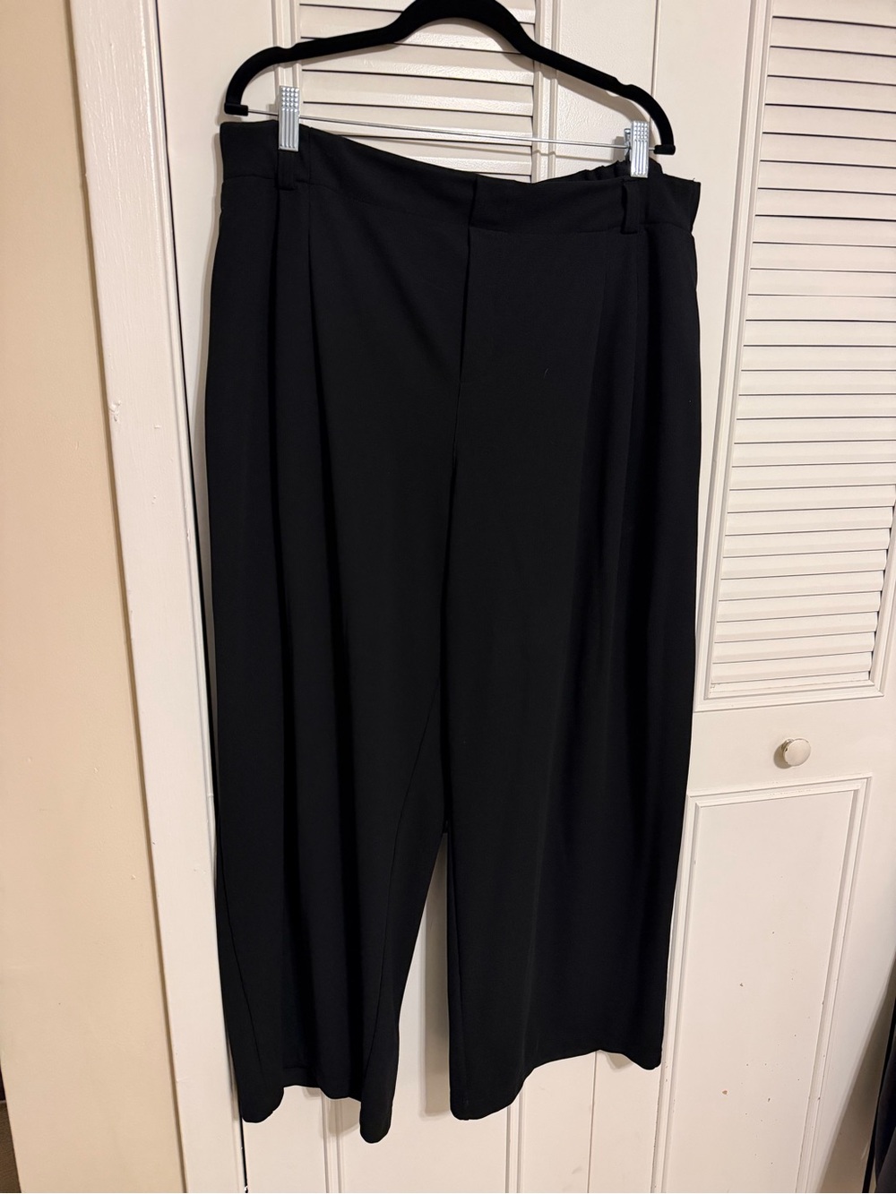 HALARA Black waffle Wide-Leg Dress Pants
